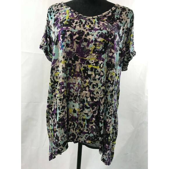Cato Womens Multicolor‎ Sheer Back Tunic Blouse Size XL Whimsigoth Dark Fairy - Picture 1 of 4